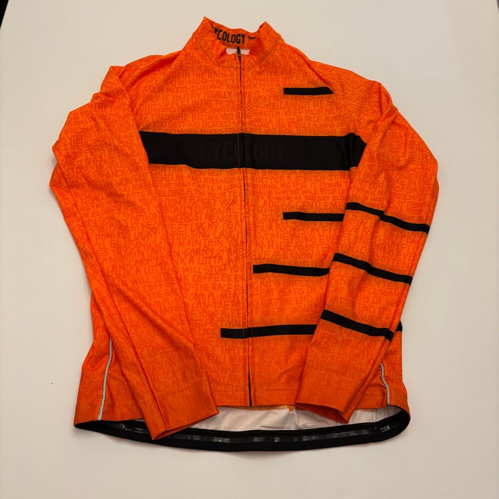 Cycology Inspire Cycling Jersey Mens L Orange Long Sleeve Performance Bike
